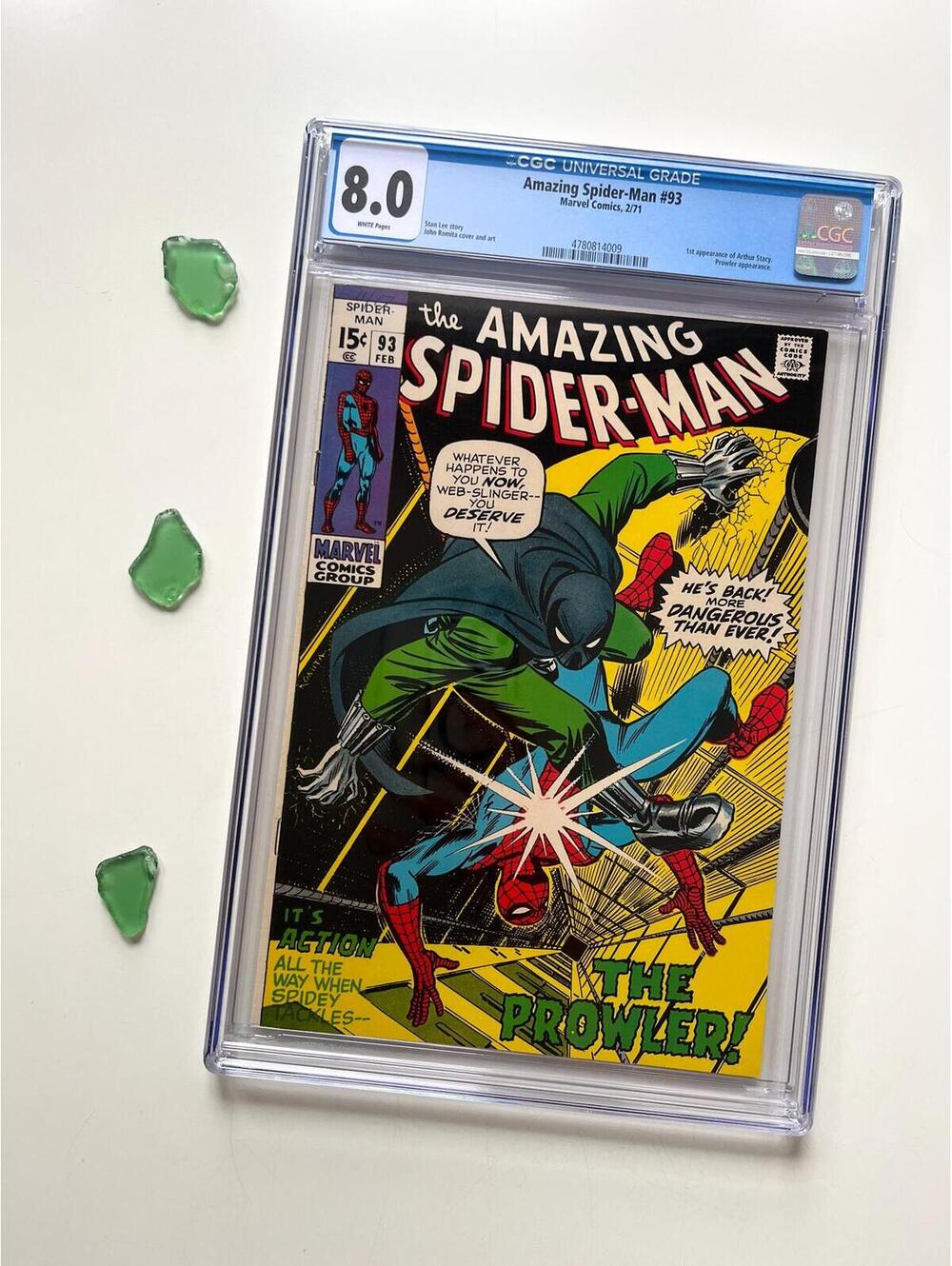 Amazing Spider-Man #93 (1971) CGC 8.0 Graded Comic | 1st Arthur Stacy | Prowler